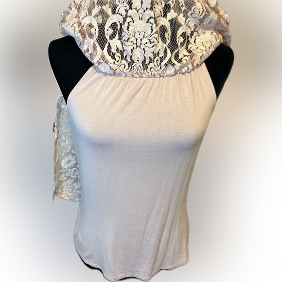 Democracy Layered Lace Dusty Pink Blouse size M - Picture 6 of 16